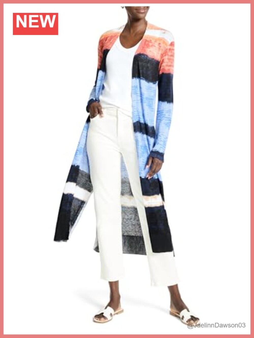 NIC+ZOE Womens Painted Peninsula Cardigan Sweater